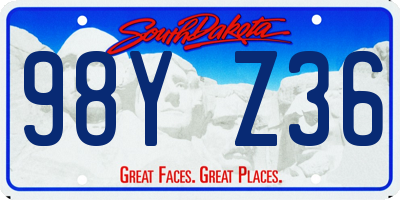 SD license plate 98YZ36