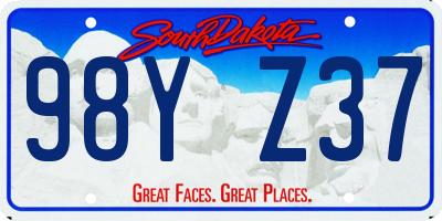 SD license plate 98YZ37
