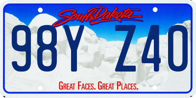 SD license plate 98YZ40