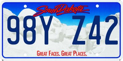 SD license plate 98YZ42