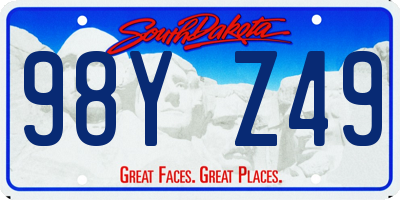 SD license plate 98YZ49
