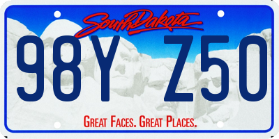 SD license plate 98YZ50