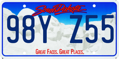 SD license plate 98YZ55