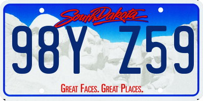 SD license plate 98YZ59