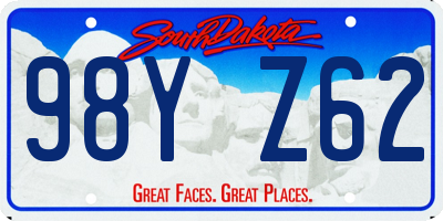 SD license plate 98YZ62