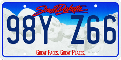 SD license plate 98YZ66