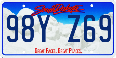 SD license plate 98YZ69