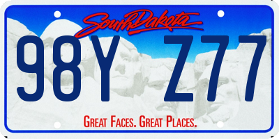 SD license plate 98YZ77