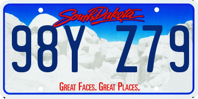 SD license plate 98YZ79