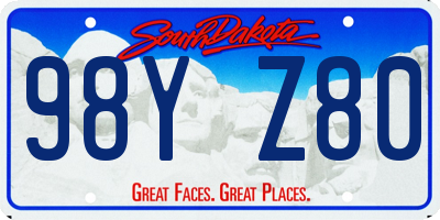 SD license plate 98YZ80