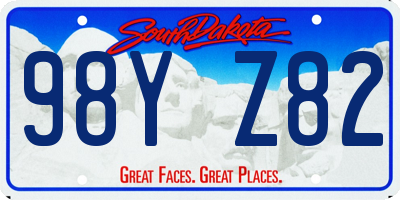 SD license plate 98YZ82