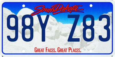 SD license plate 98YZ83