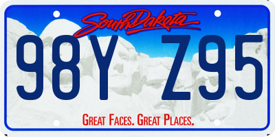 SD license plate 98YZ95