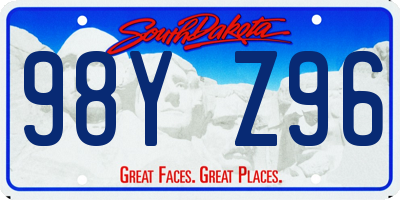SD license plate 98YZ96