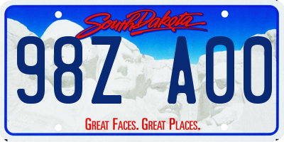 SD license plate 98ZA00