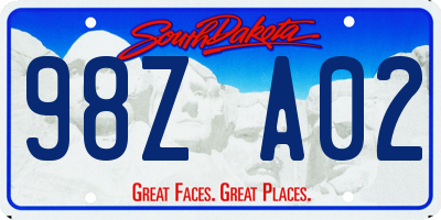 SD license plate 98ZA02