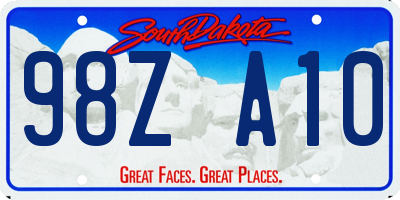 SD license plate 98ZA10