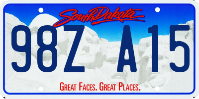 SD license plate 98ZA15