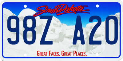 SD license plate 98ZA20