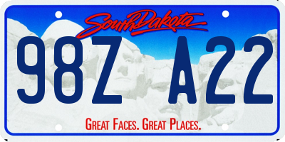 SD license plate 98ZA22