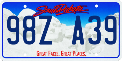 SD license plate 98ZA39