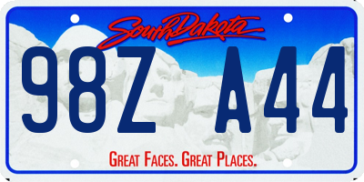 SD license plate 98ZA44