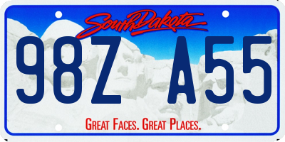 SD license plate 98ZA55