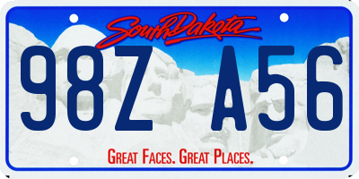 SD license plate 98ZA56