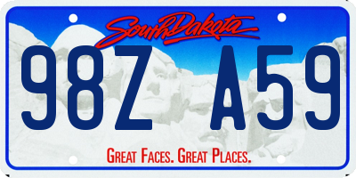 SD license plate 98ZA59