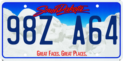 SD license plate 98ZA64