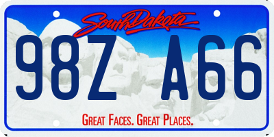 SD license plate 98ZA66