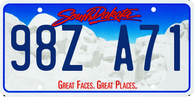 SD license plate 98ZA71