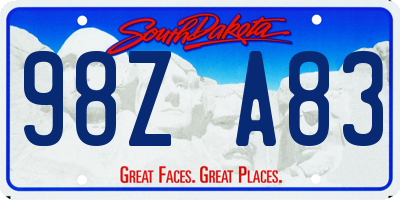 SD license plate 98ZA83