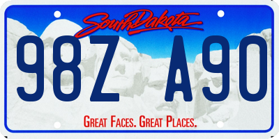 SD license plate 98ZA90