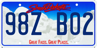 SD license plate 98ZB02