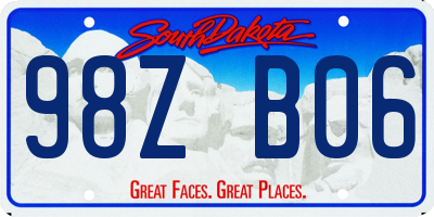 SD license plate 98ZB06