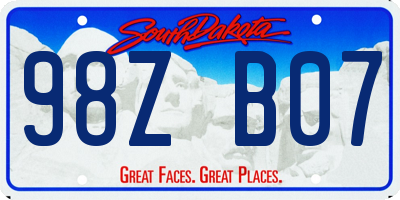 SD license plate 98ZB07