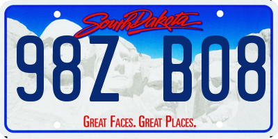SD license plate 98ZB08