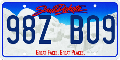 SD license plate 98ZB09
