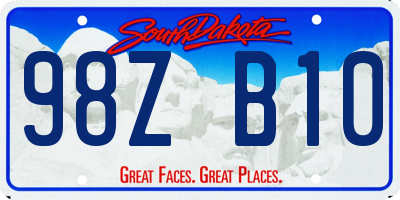 SD license plate 98ZB10