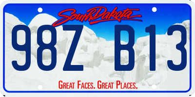 SD license plate 98ZB13