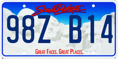 SD license plate 98ZB14