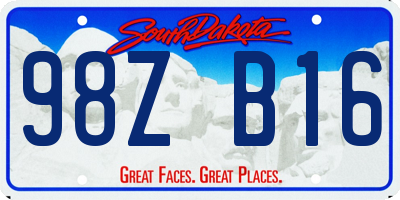 SD license plate 98ZB16