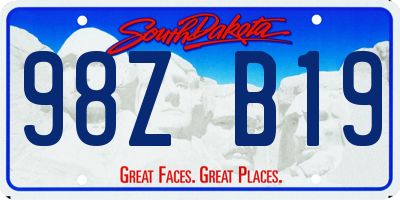 SD license plate 98ZB19