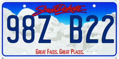 SD license plate 98ZB22