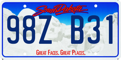 SD license plate 98ZB31