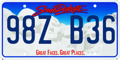 SD license plate 98ZB36