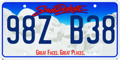 SD license plate 98ZB38