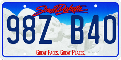 SD license plate 98ZB40