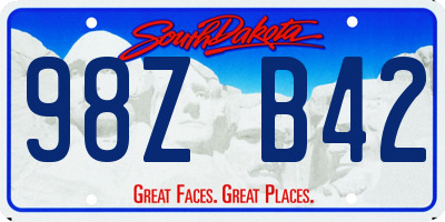 SD license plate 98ZB42